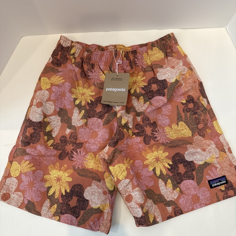 NWT PATAGONIA KIDS BAGGIES SHORTS 7 INCH LINED DRAWSTRING WAIST W/POCKETS
